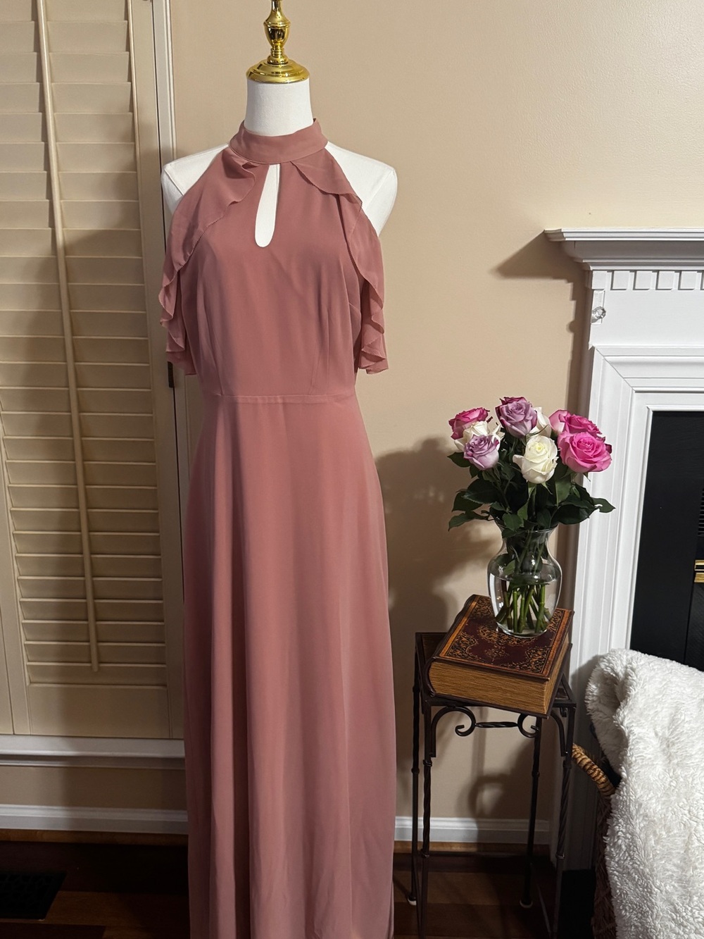 LC Lauren Conrad Dusty Rose Cold-Shoulder Maxi Dress
